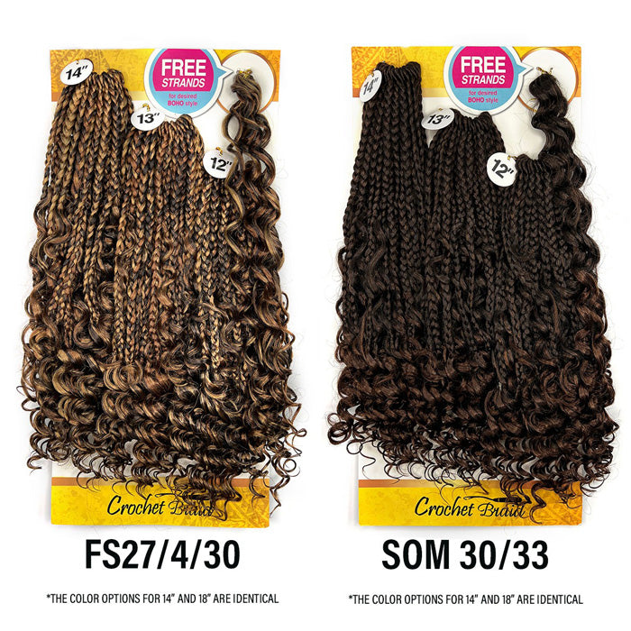 Zury Sis Loop Crochet Braids - V11 BOHO DEEP CURLY 14"16"18"