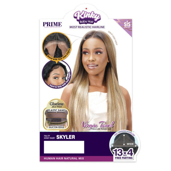 Zury Sis Kinky Baby Hair Human Hair Natural Blend Glueless 13X4 Free Parting Lace Wig - SKYLER